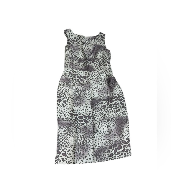Santorelli Linen Blend Animal Print Sheath Pencil Dress Vacation Size 6 - Picture 10 of 12